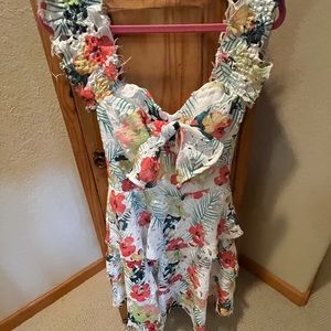 Ina, size 6, floral, off the shoulder, wore once, super cute!